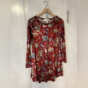 Love Kuza floral velvet longsleave dress